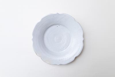 鉄散 彫刻花皿 φ240