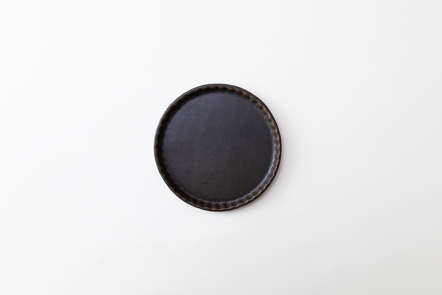 錆釉 フリルプレート S