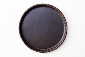 錆釉 フリルプレート S