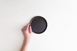 錆釉 フリルプレート S