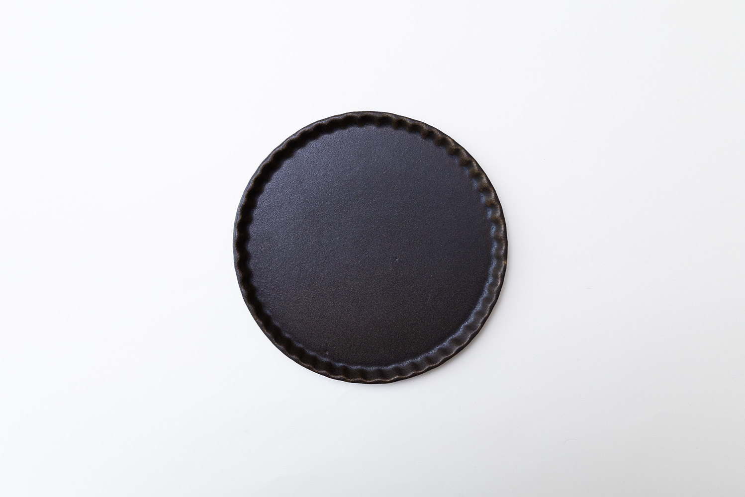 錆釉 フリルプレート M