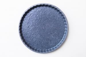 グレー釉 フリルプレート S