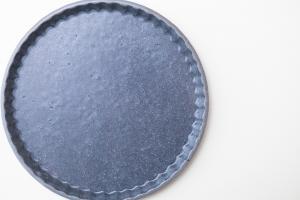 グレー釉 フリルプレート M