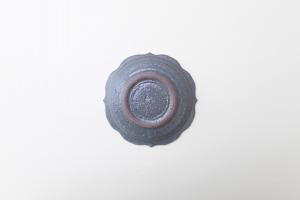 グレー釉 彫刻皿 5寸